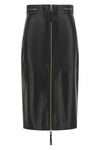 the elisabetta franchi midi skirt defines a rigorous pencil silhouette through a