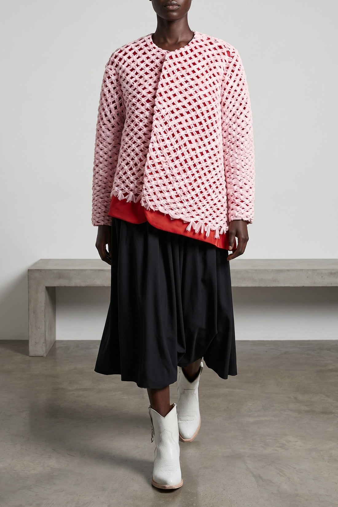 COMME DES GARÇONS S blazer in shiny satin-effect fabric