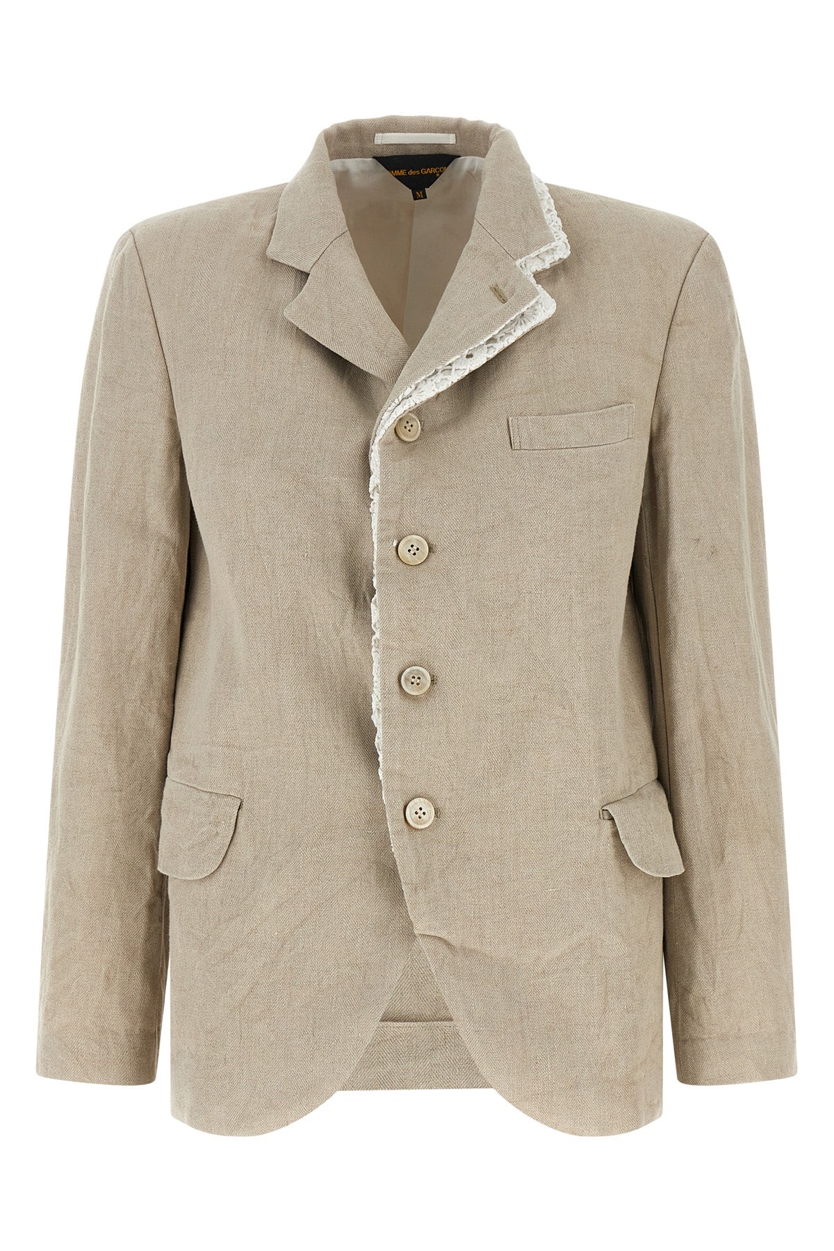 chevron linen blazer