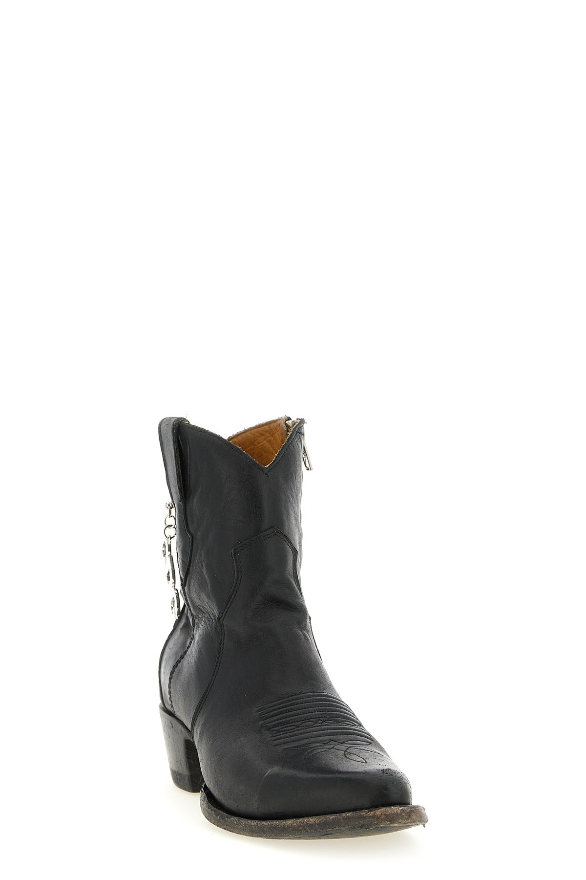comme des garçons x mexicana ankle boots in used-effect leather