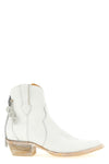 comme des garçons x mexicana ankle boots in craquelé leather