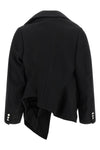 the comme des garçons blazer redefines traditional tailoring through an asymmetr