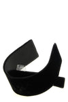 the comme des garcons headband is distinguished by an asymmetrical and sculptura