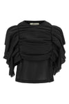 the comme des garçons top stands out for an architectural construction that rede
