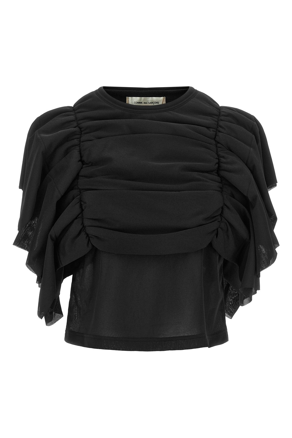 the comme des garçons top stands out for an architectural construction that rede