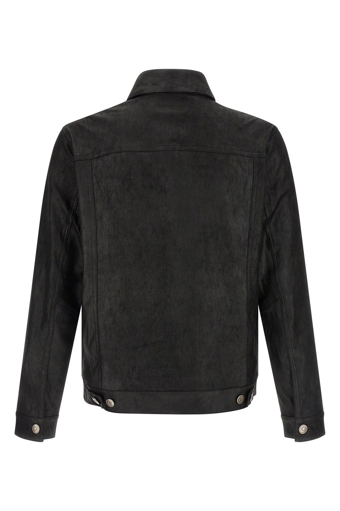 GIORGIO BRATO 56 denim jacket on leather stretch velour