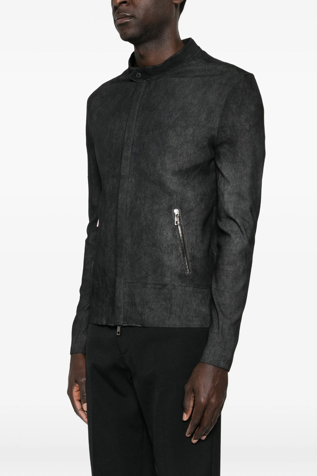 GIORGIO BRATO 56 used-effect stretch waxed lambskin jacket