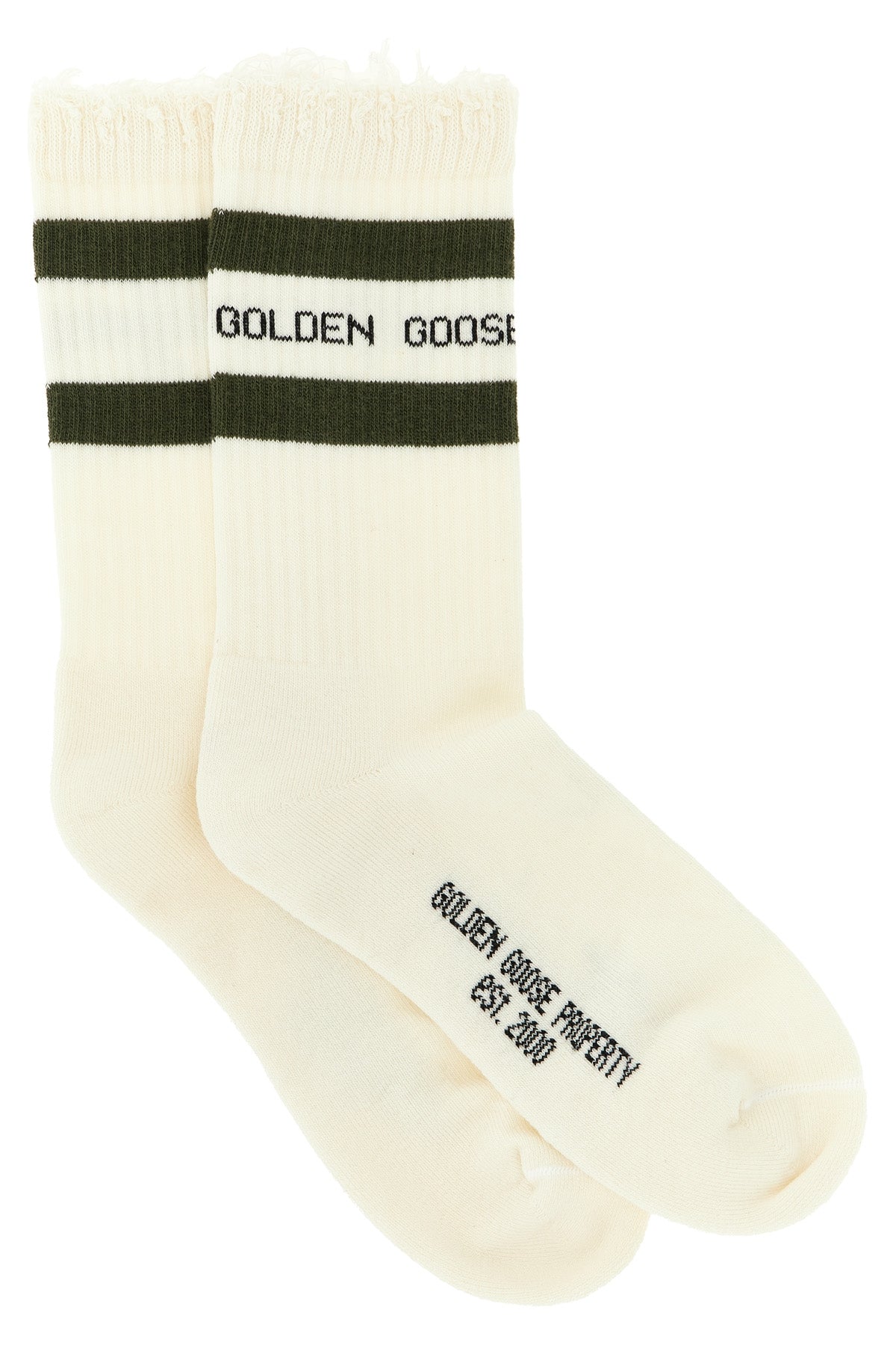 golden goose socks in structured cotton blend feature a high ribbed workmanship