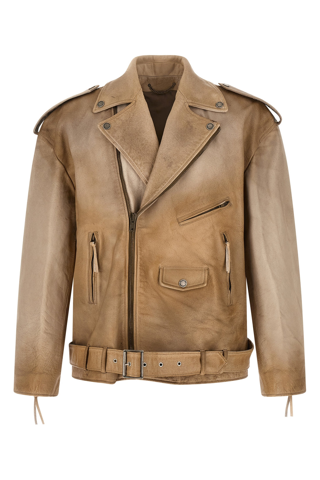 GOLDEN GOOSE L phoebe biker jacket in vintage leather
