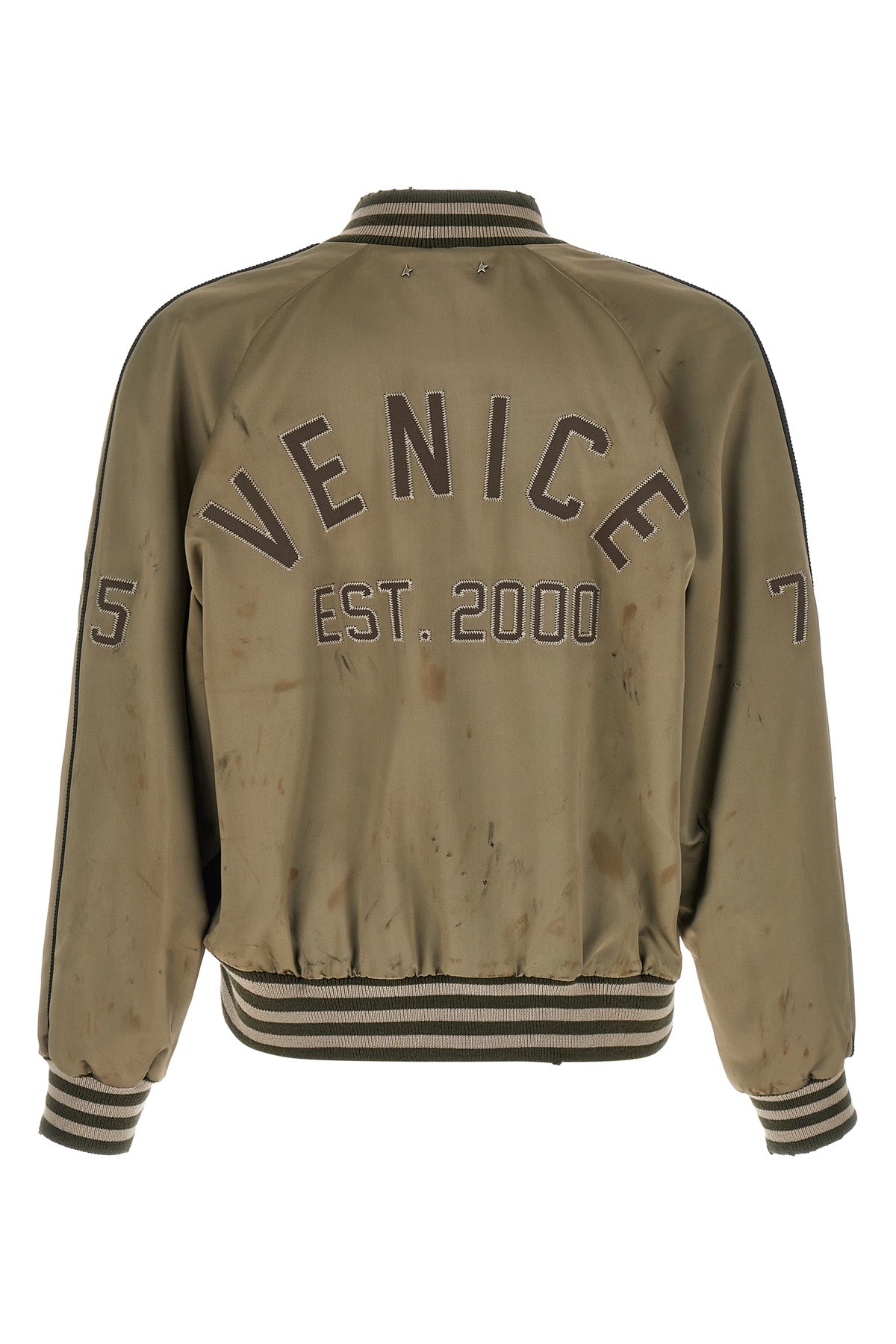 journey lived-in effect satin bomber jacket