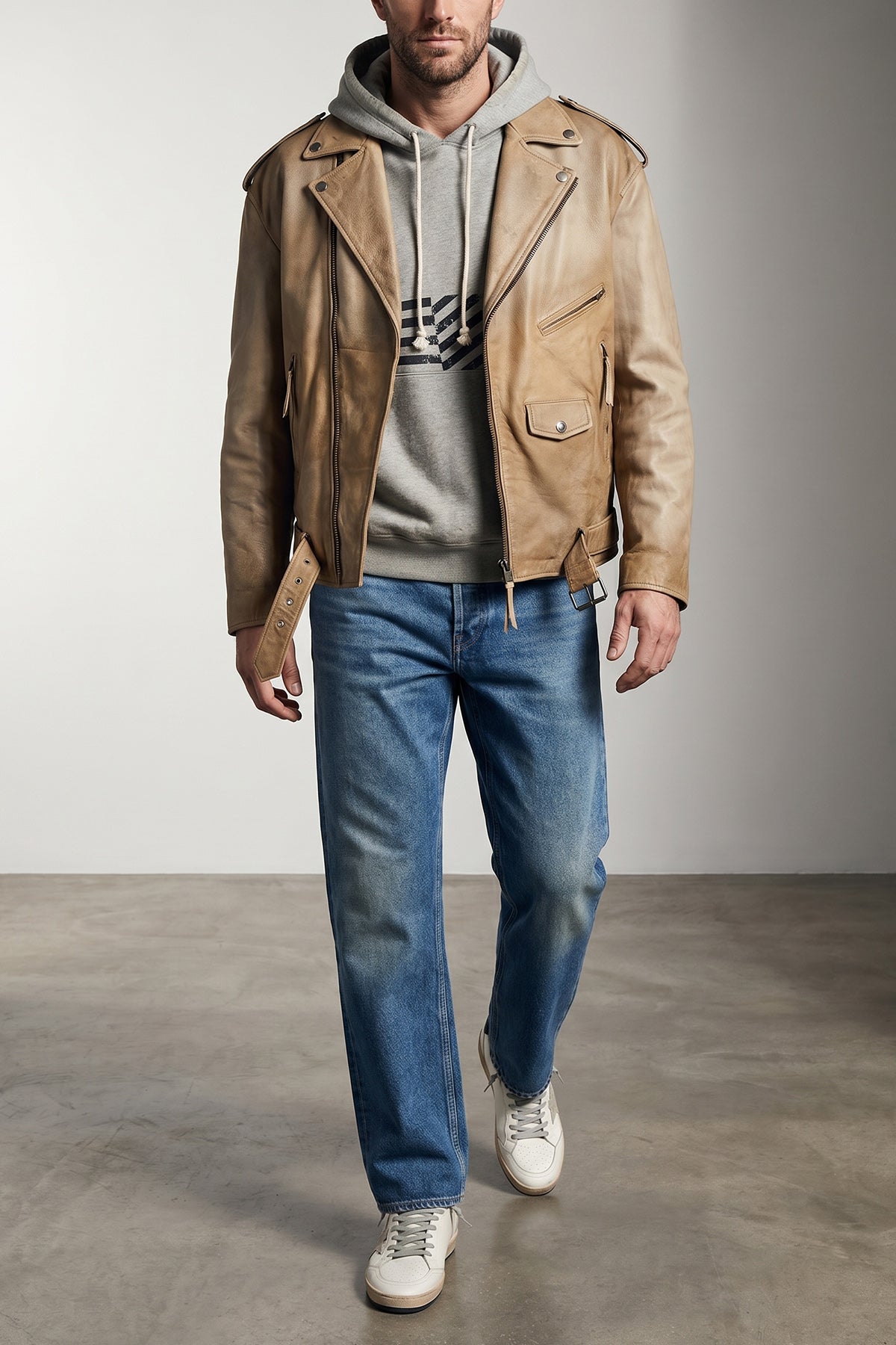 journey mélange gauze cotton hoodie