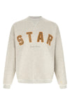 gauze mélange used-effect cotton sweatshirt