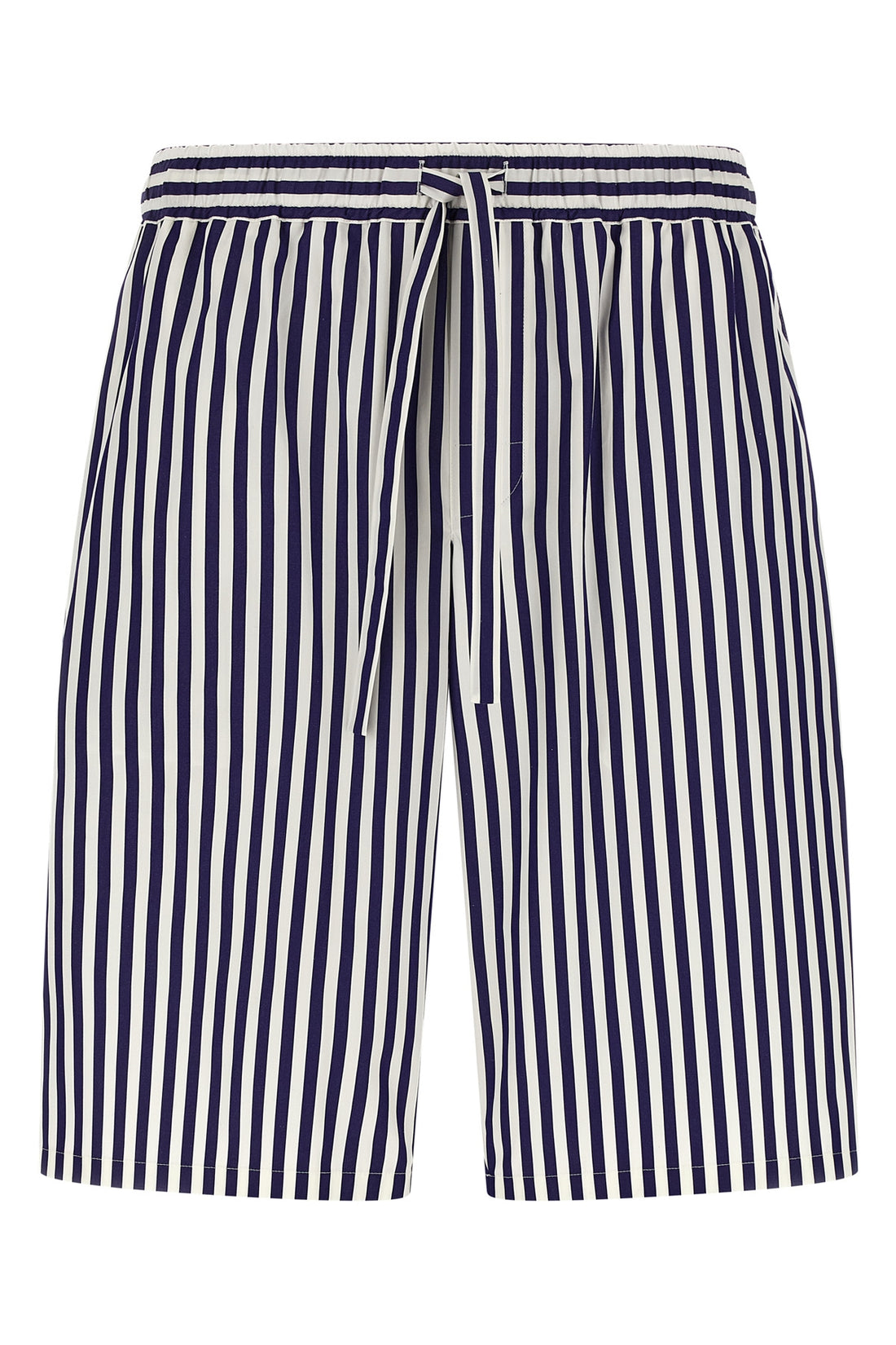 DOLCE &amp; GABBANA 50 bermuda shorts in striped cotton and silk blend poplin shorts