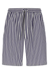 bermuda shorts in striped cotton and silk blend poplin shorts