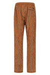 vanity pants in cotton and silk blend canvas froissé patterned striped