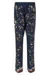 vanity pants in peonie print silk twill