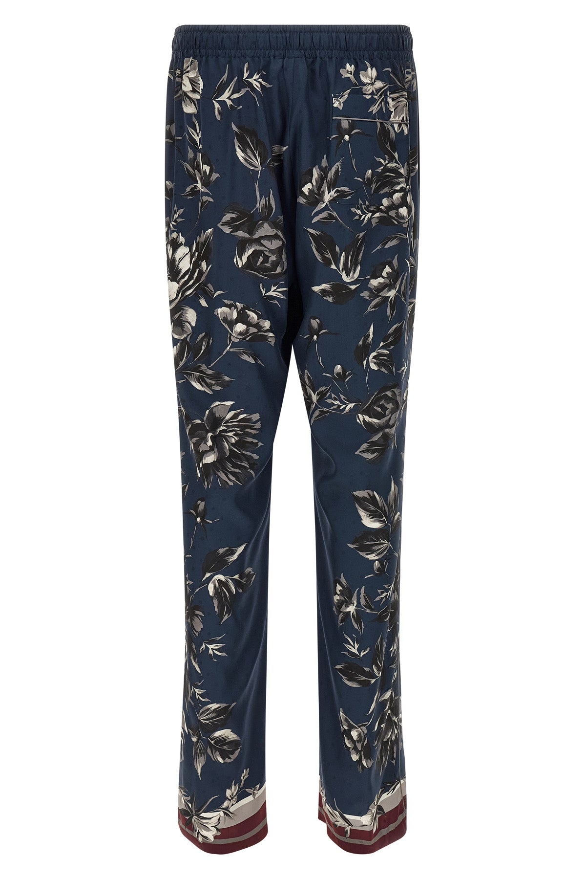 vanity pants in peonie print silk twill