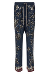 vanity pants in peonie print silk twill