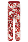 vanity pants in maiolica print silk twill