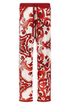 vanity pants in maiolica print silk twill
