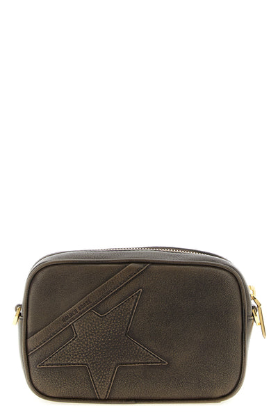 star mini clutch bag in distressed leather