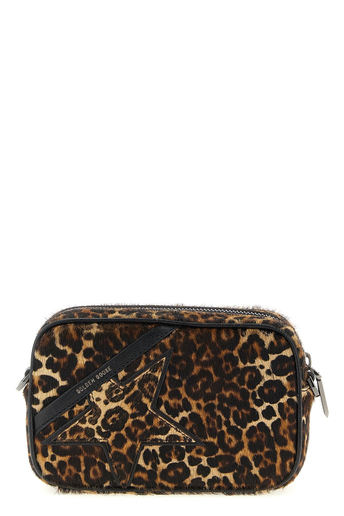 mini star animal print pony hair crossbody bag