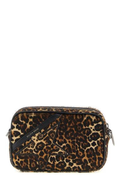mini star animal print pony hair crossbody bag
