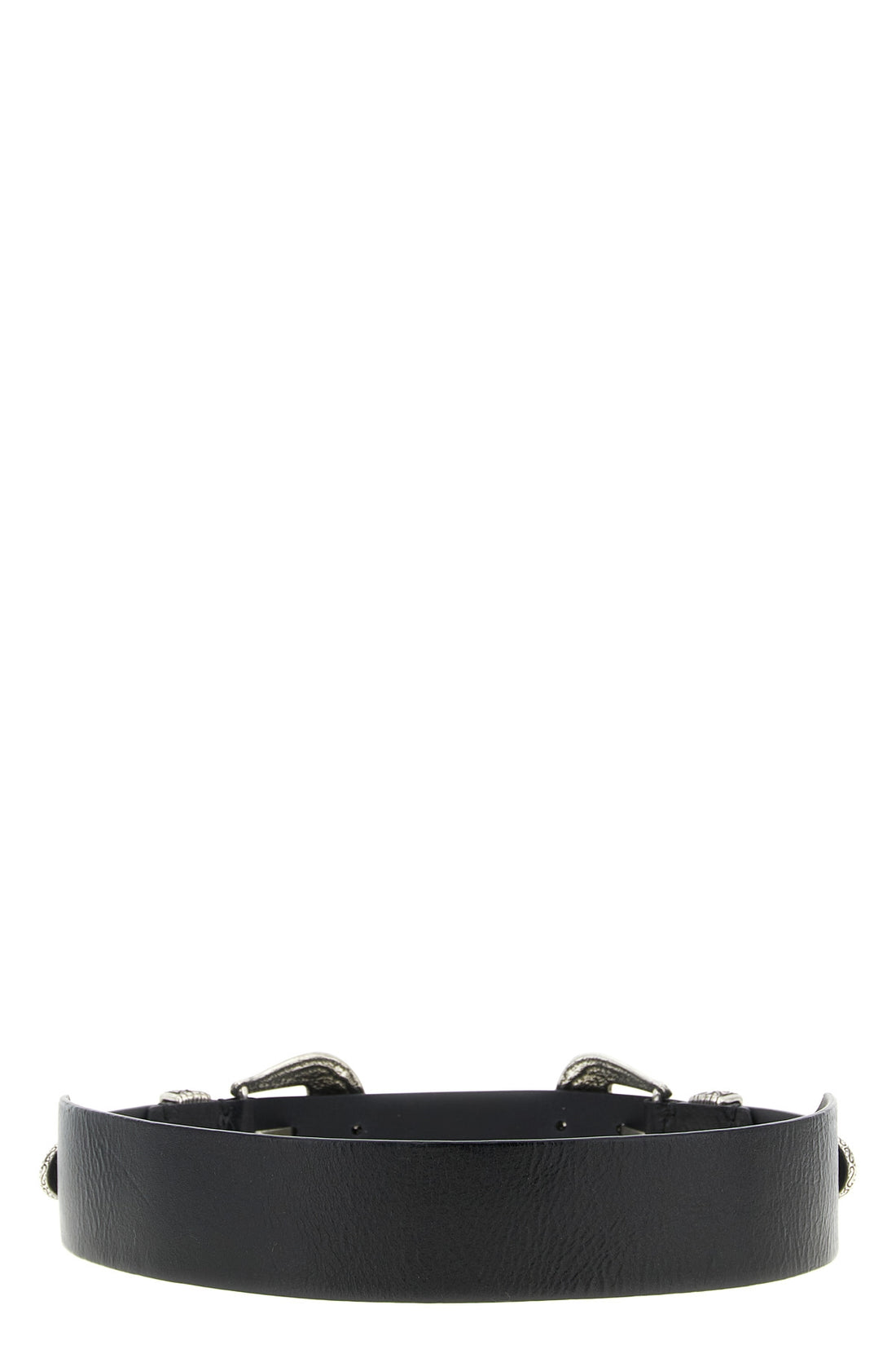 GOLDEN GOOSE 80 cm double buckle western-inspired washed leather belt