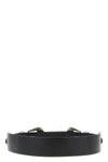 double buckle western-inspired washed leather belt