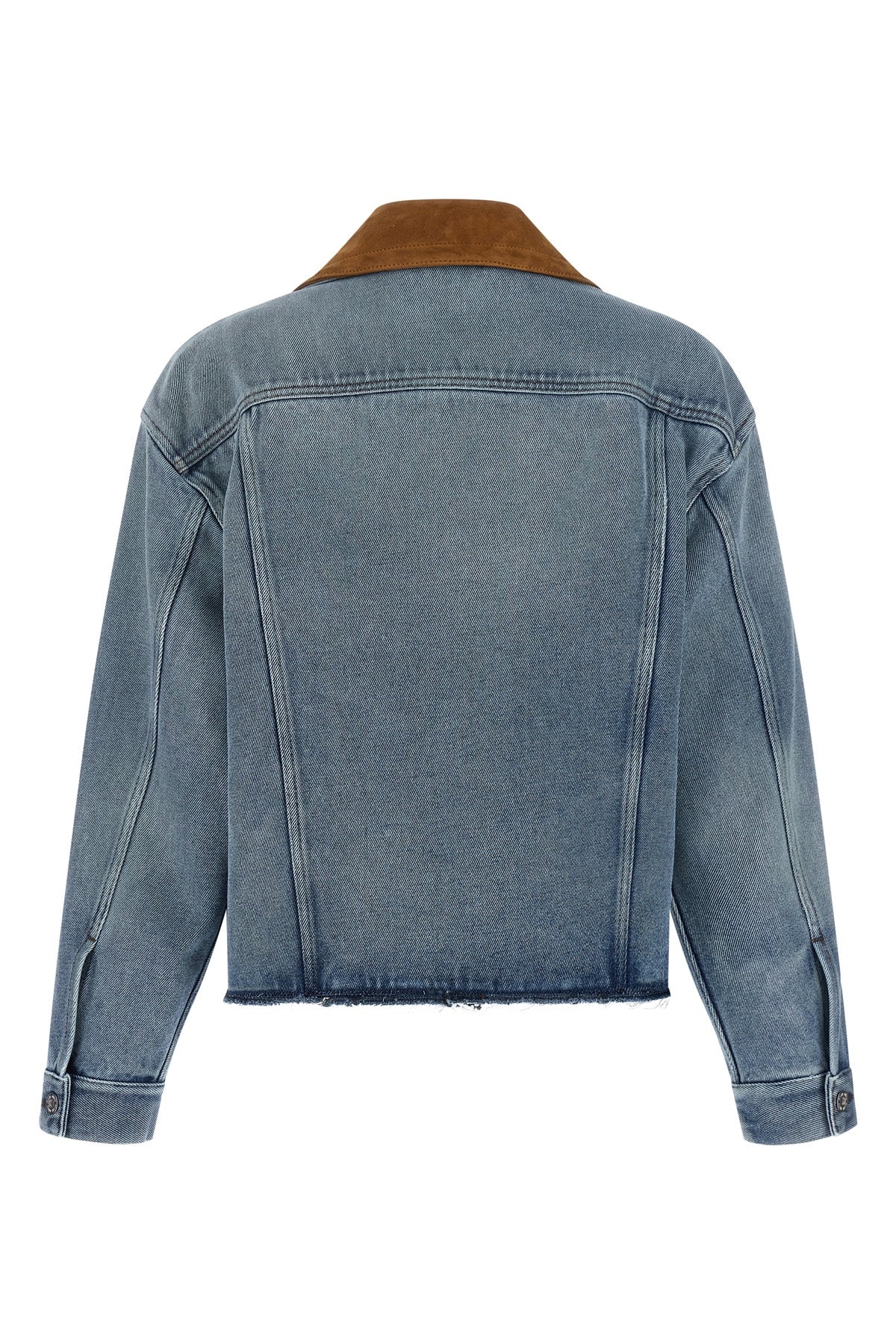 cotton denim blouson subjected to special handcrafted washing