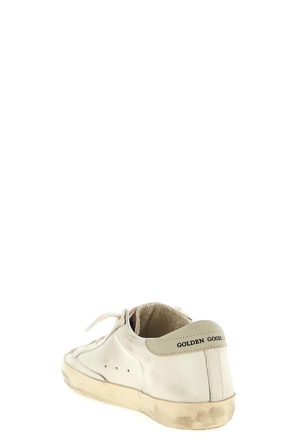 superstar used-effect leather sneakers
