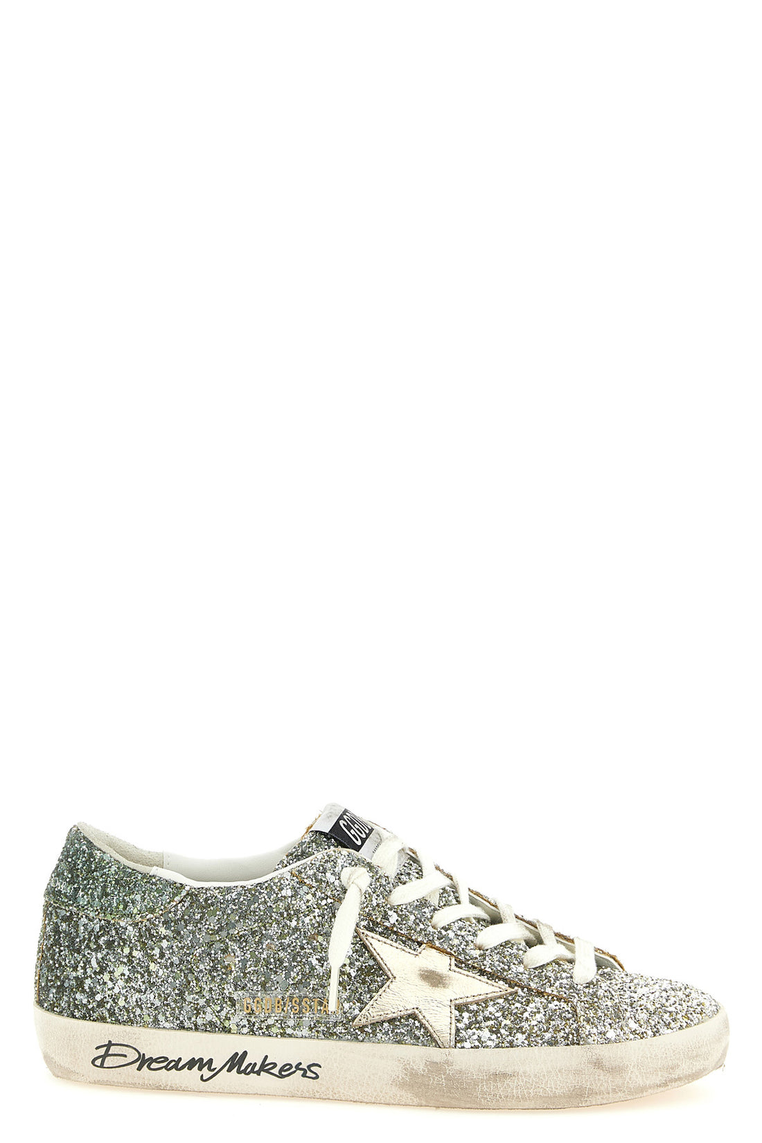 GOLDEN GOOSE 36 super star sneakers in all-over glitter fabric