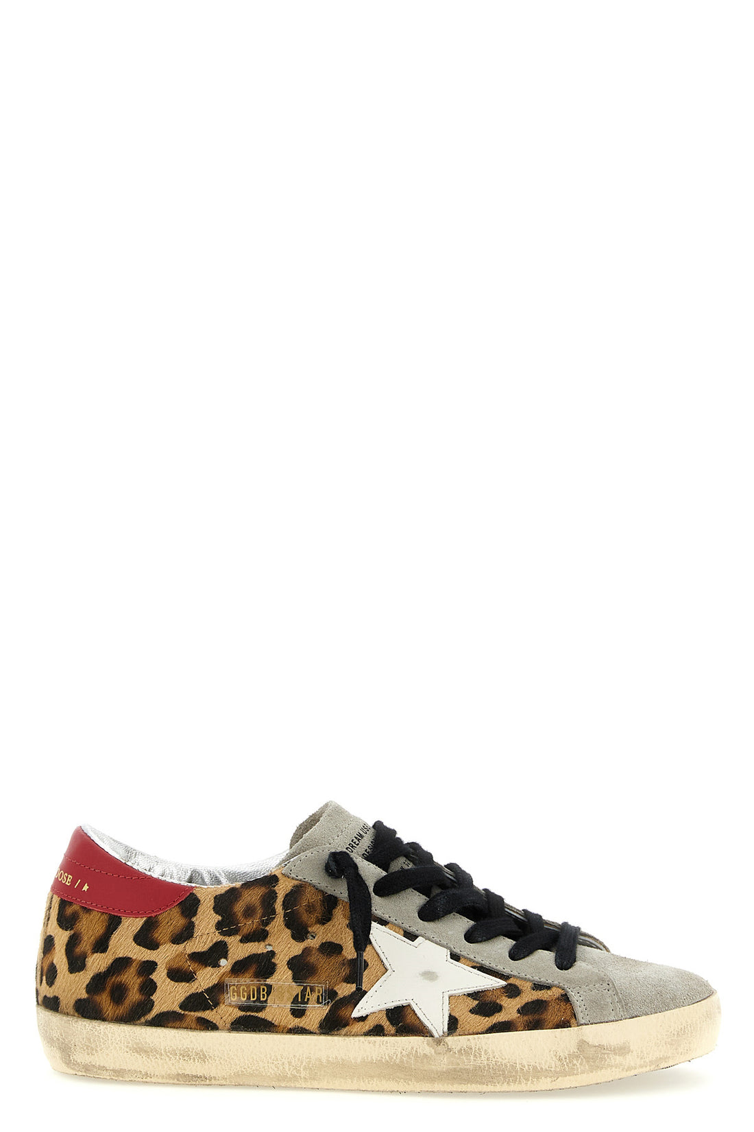 GOLDEN GOOSE 40 superstar sneakers in used-effect suede and pony-effect leather
