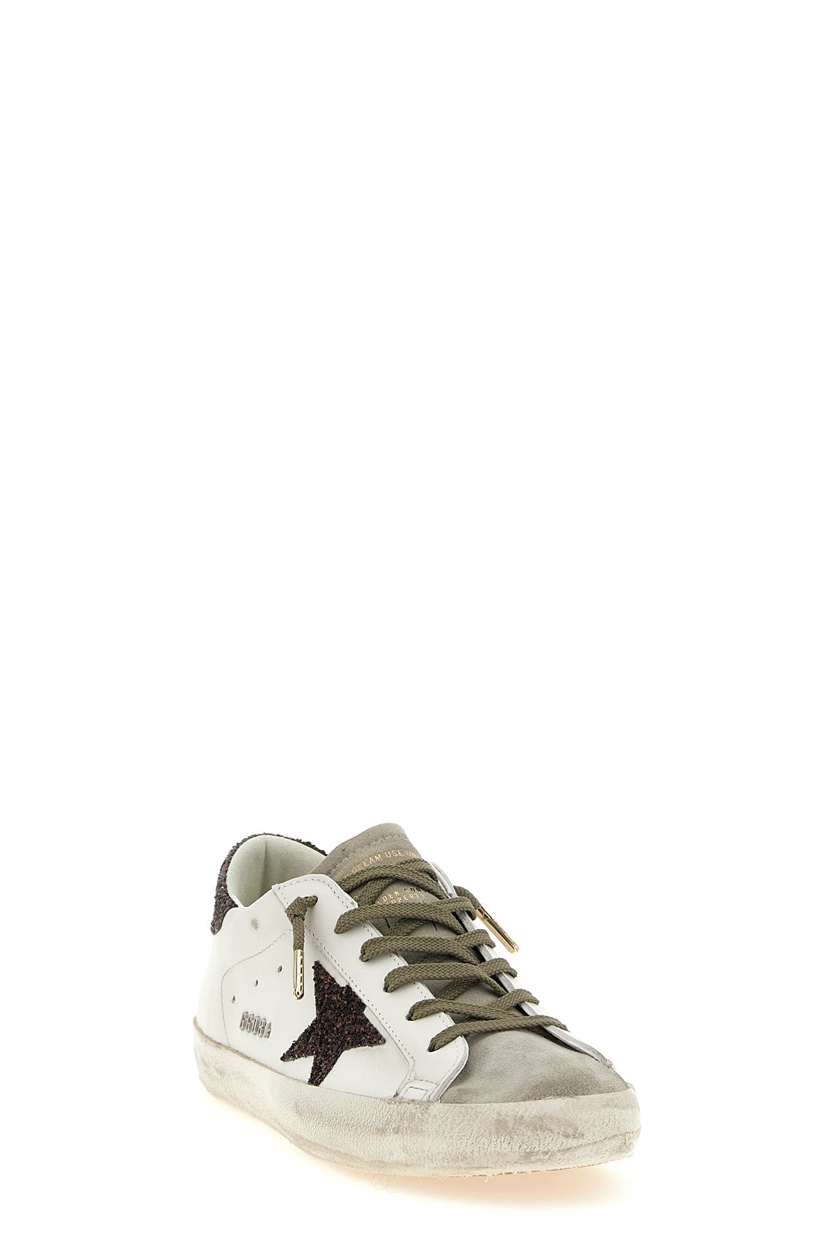 superstar used-effect leather sneakers