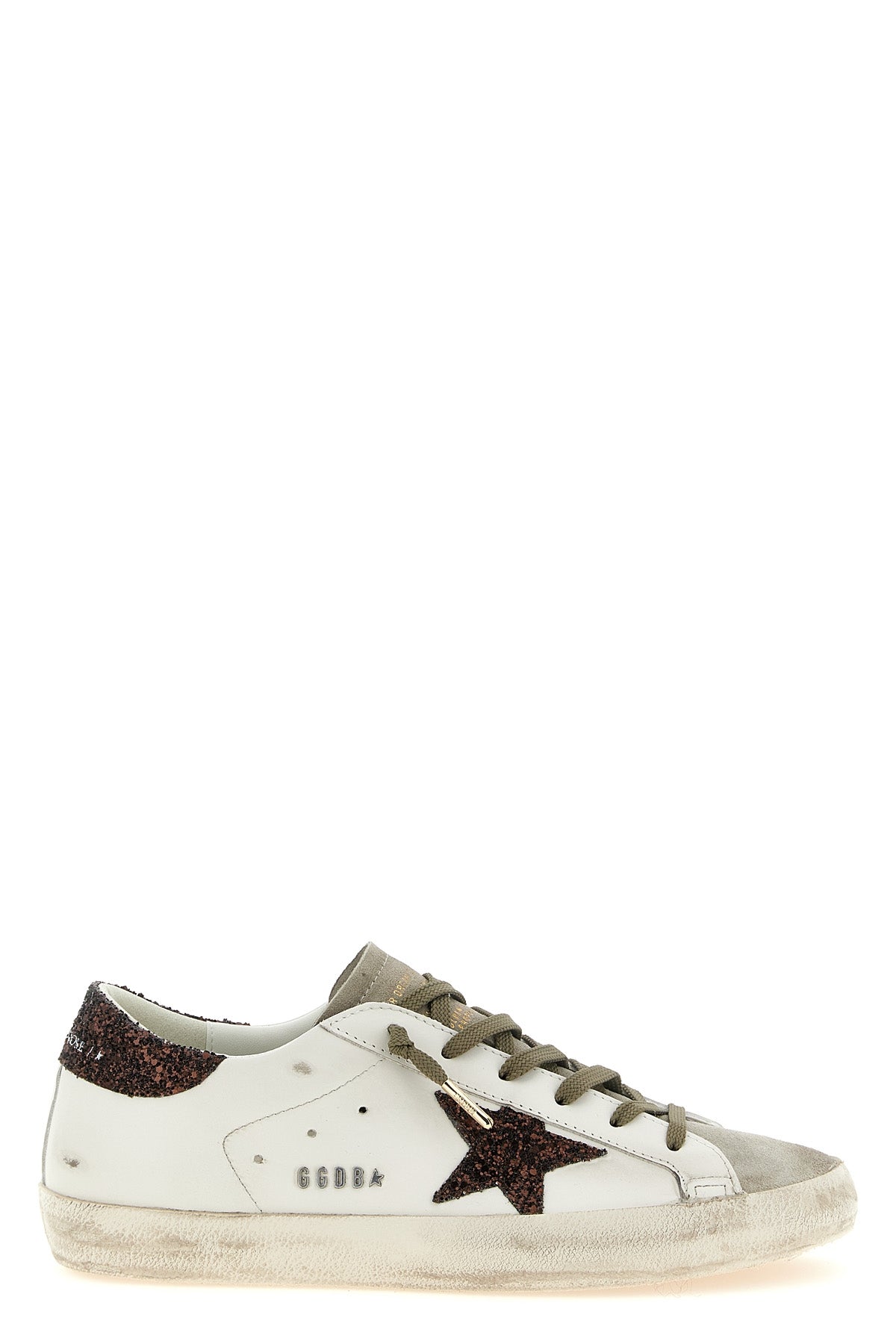 superstar used-effect leather sneakers