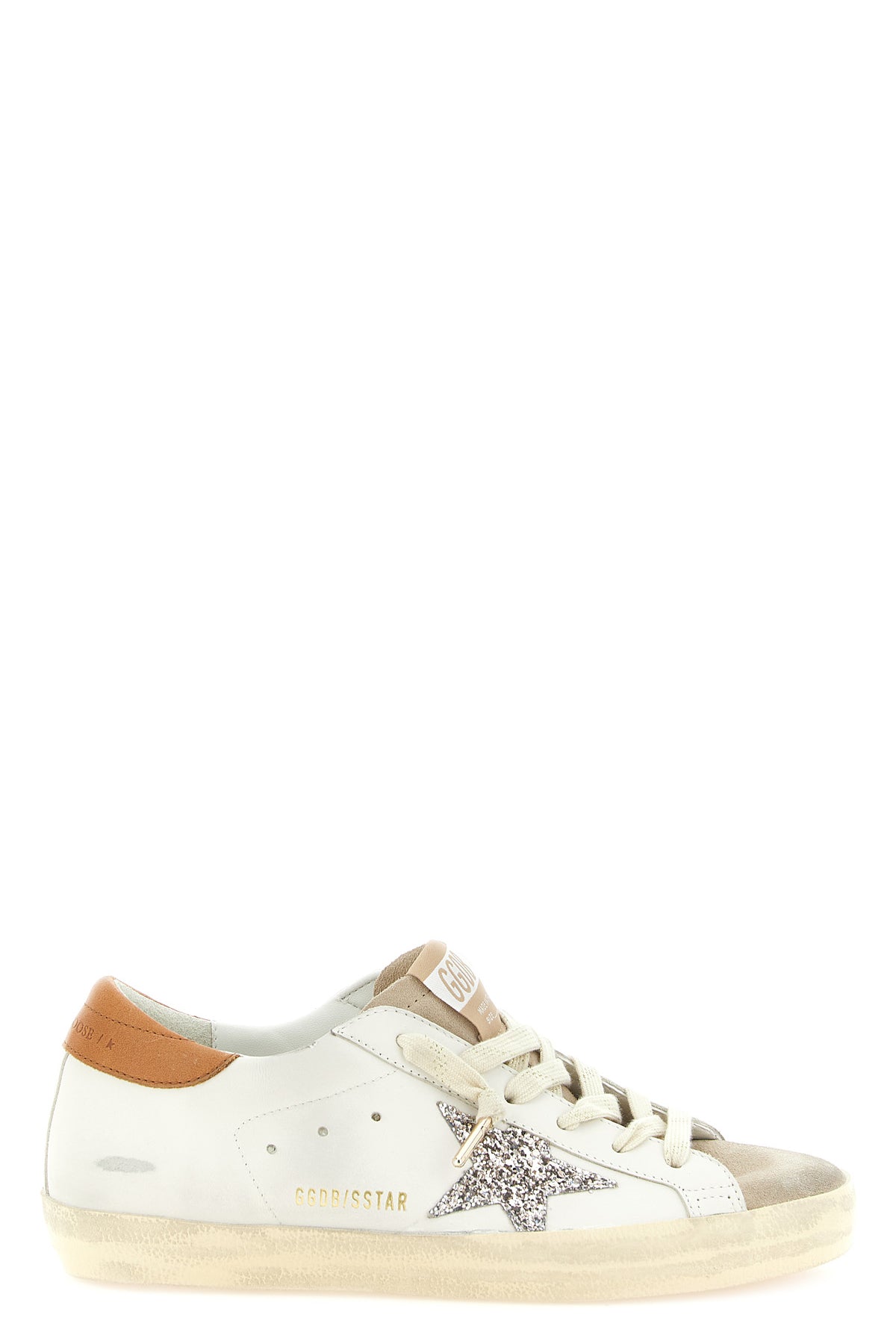 golden goose super-star sneakers stand out for an upper in fine white smooth l