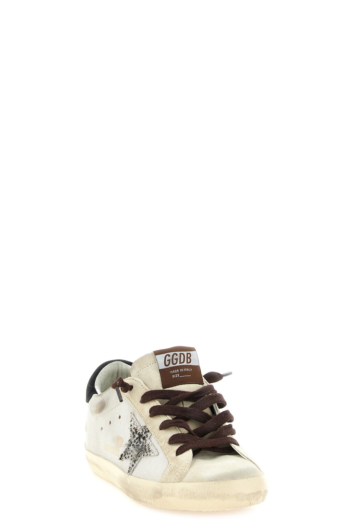golden gooses super-star sneakers in pure white cowhide stand out for its ico