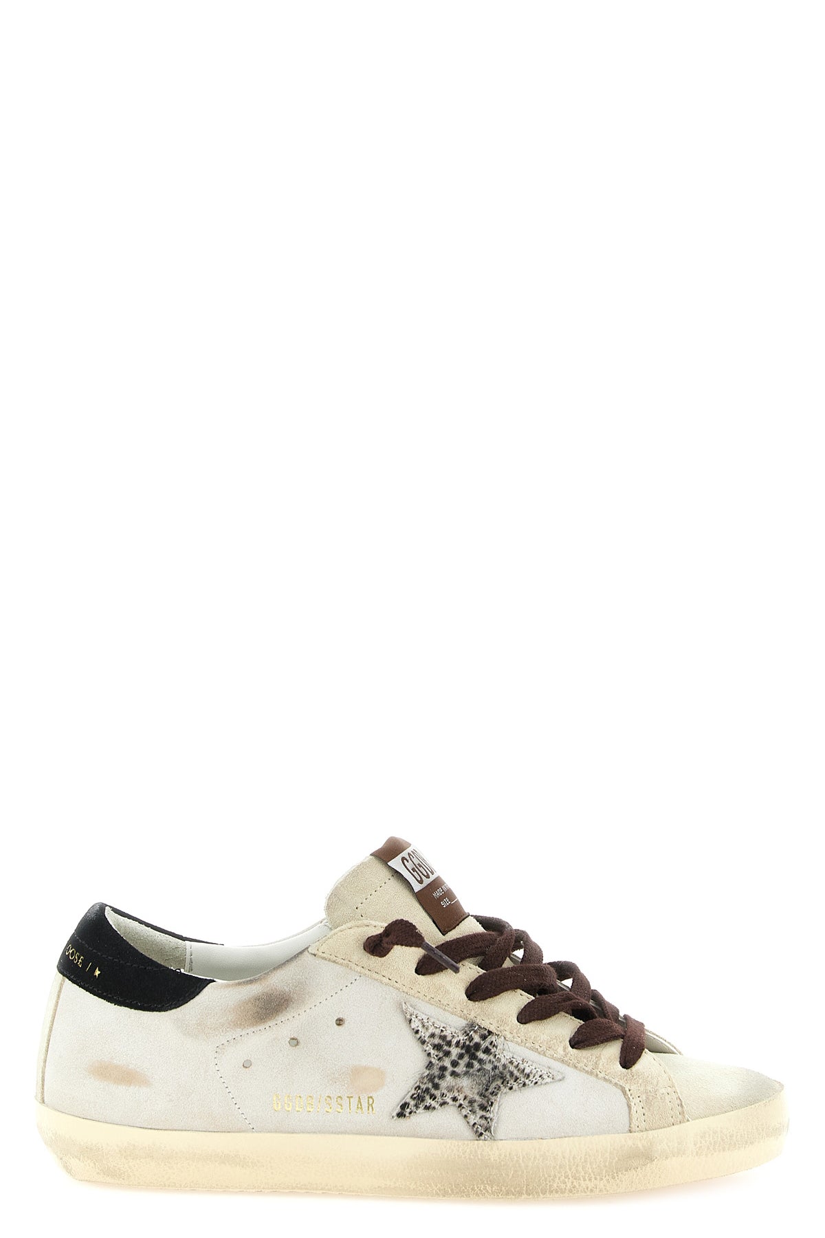 golden gooses super-star sneakers in pure white cowhide stand out for its ico