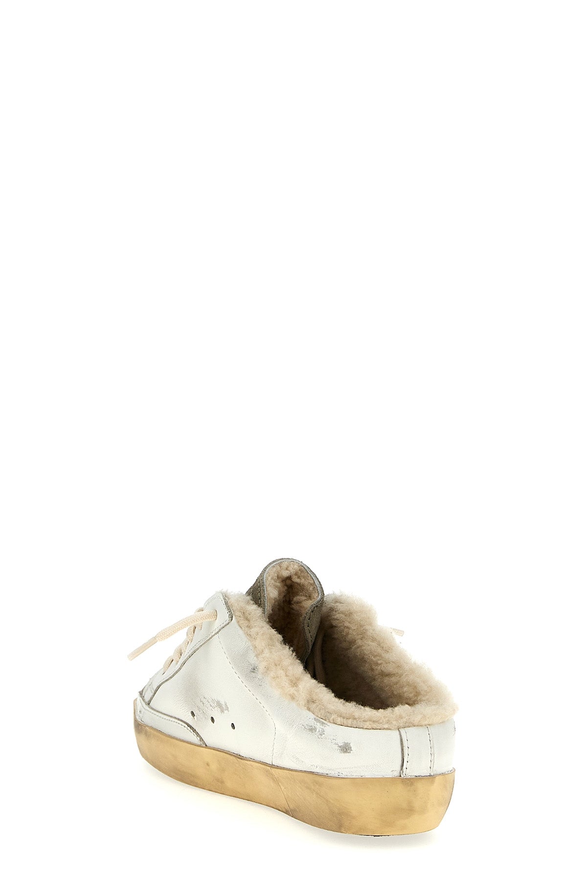 superstar used effect leather sabots