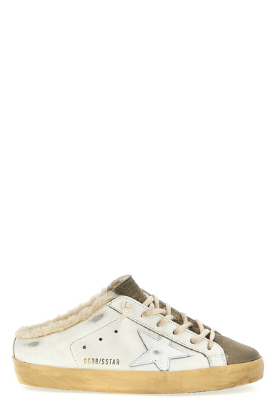superstar used effect leather sabots