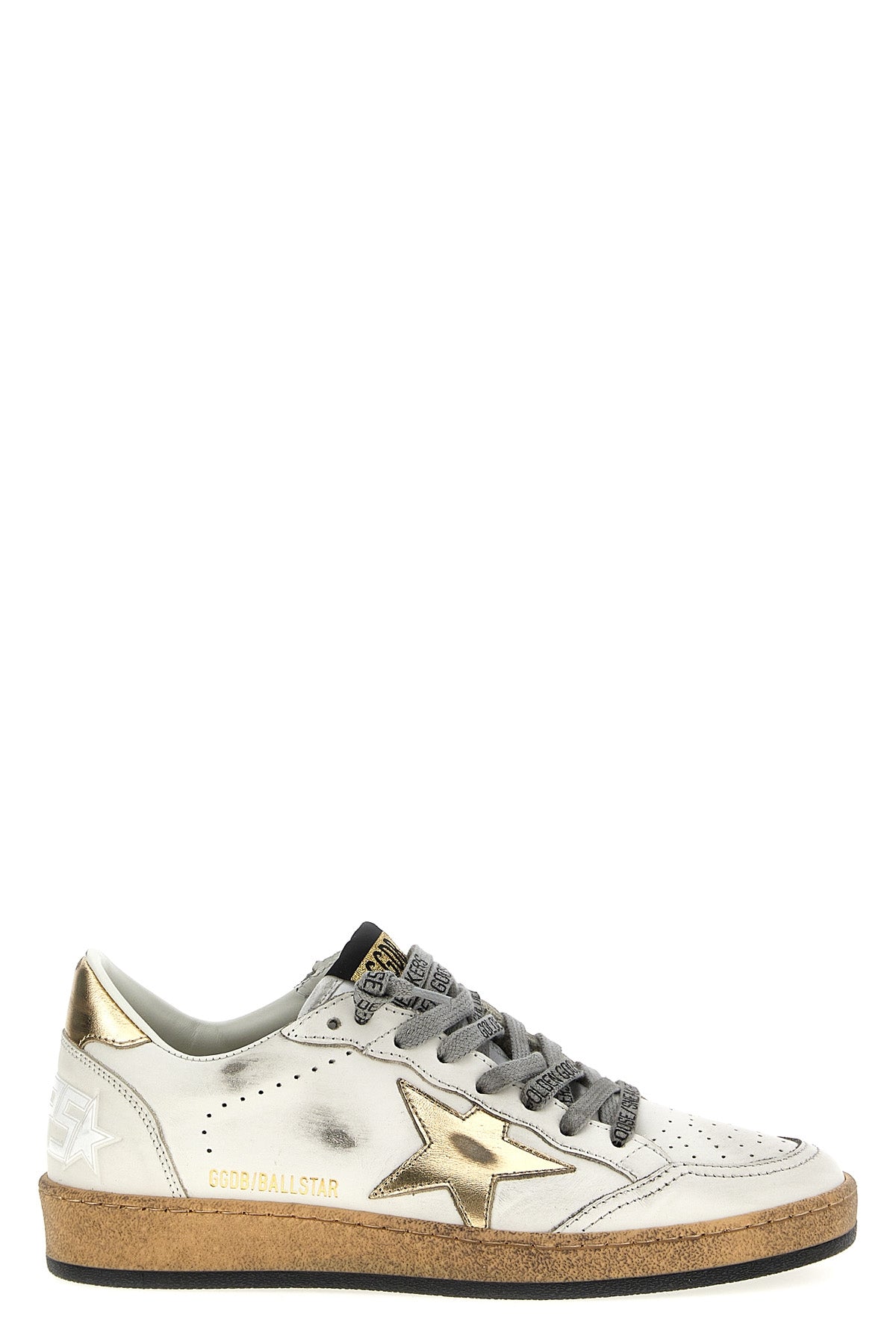 ball star used-effect leather sneakers