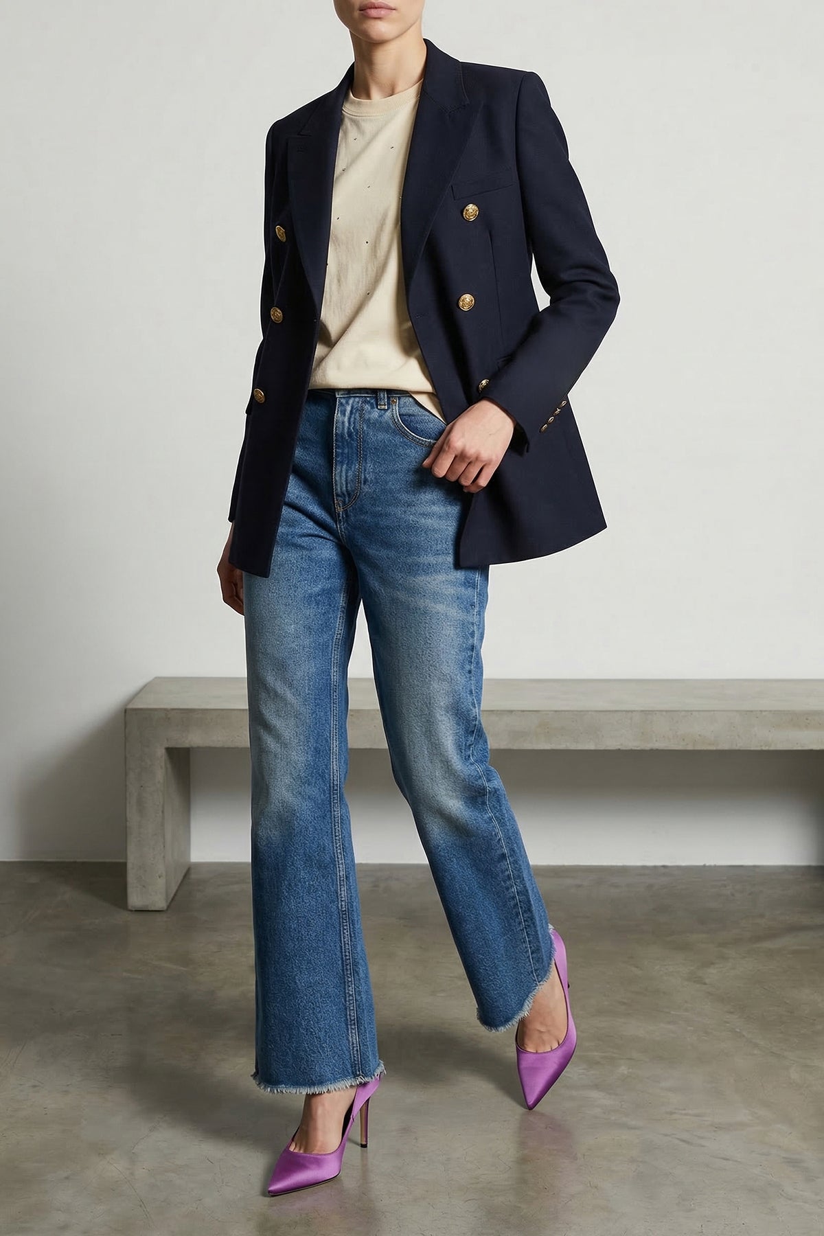 diva blazer in virgin wool blend