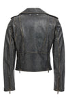 destiny slim vintage-effect leather biker jacket