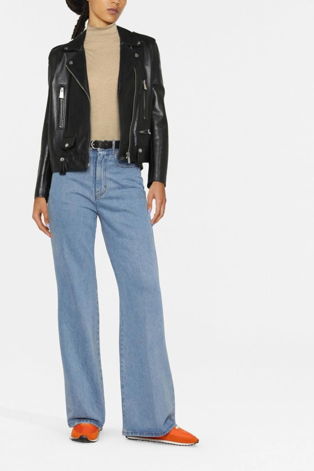 GOLDEN GOOSE M dilara turtleneck sweater in distressed light virgin wool