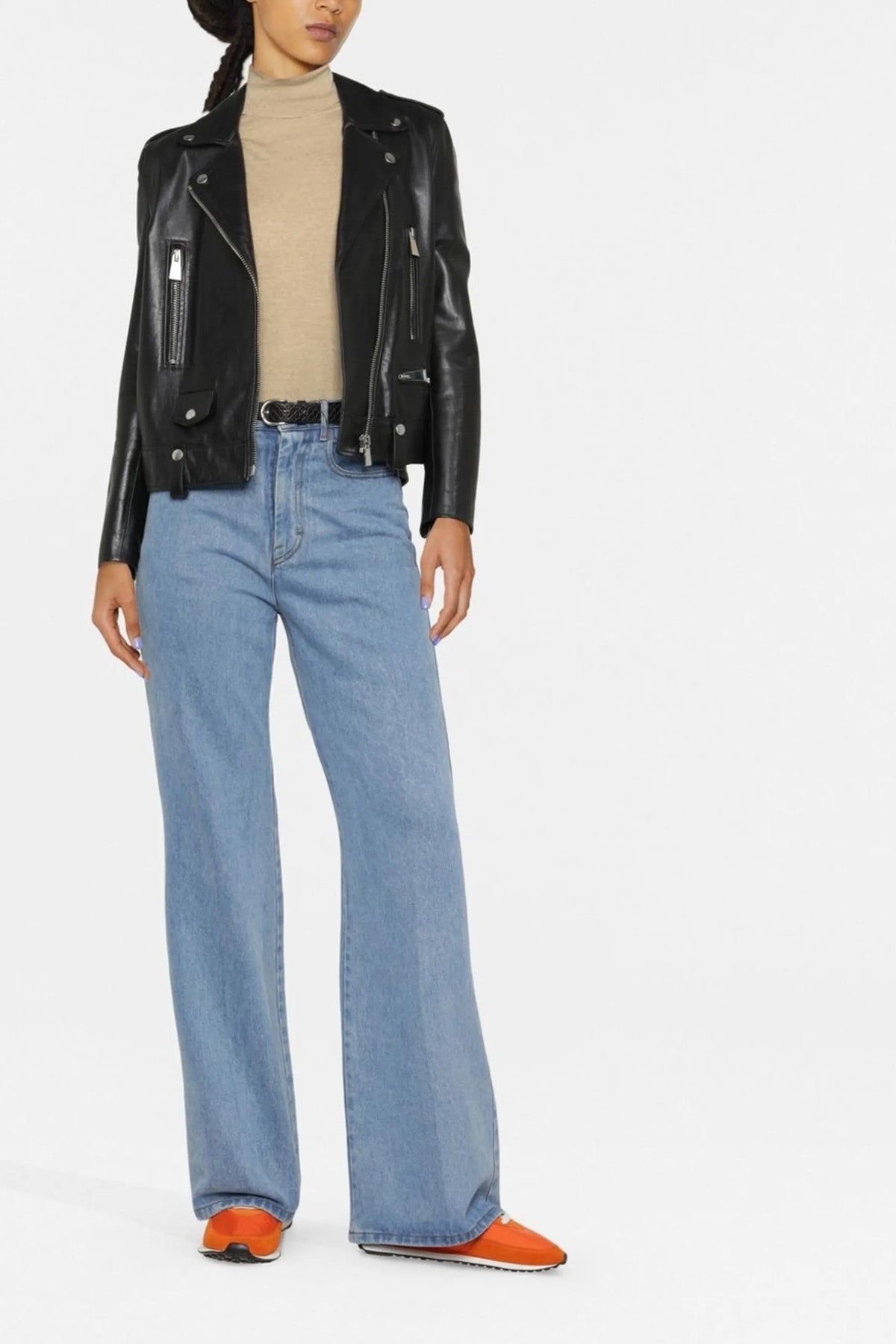 dilara turtleneck sweater in distressed light virgin wool