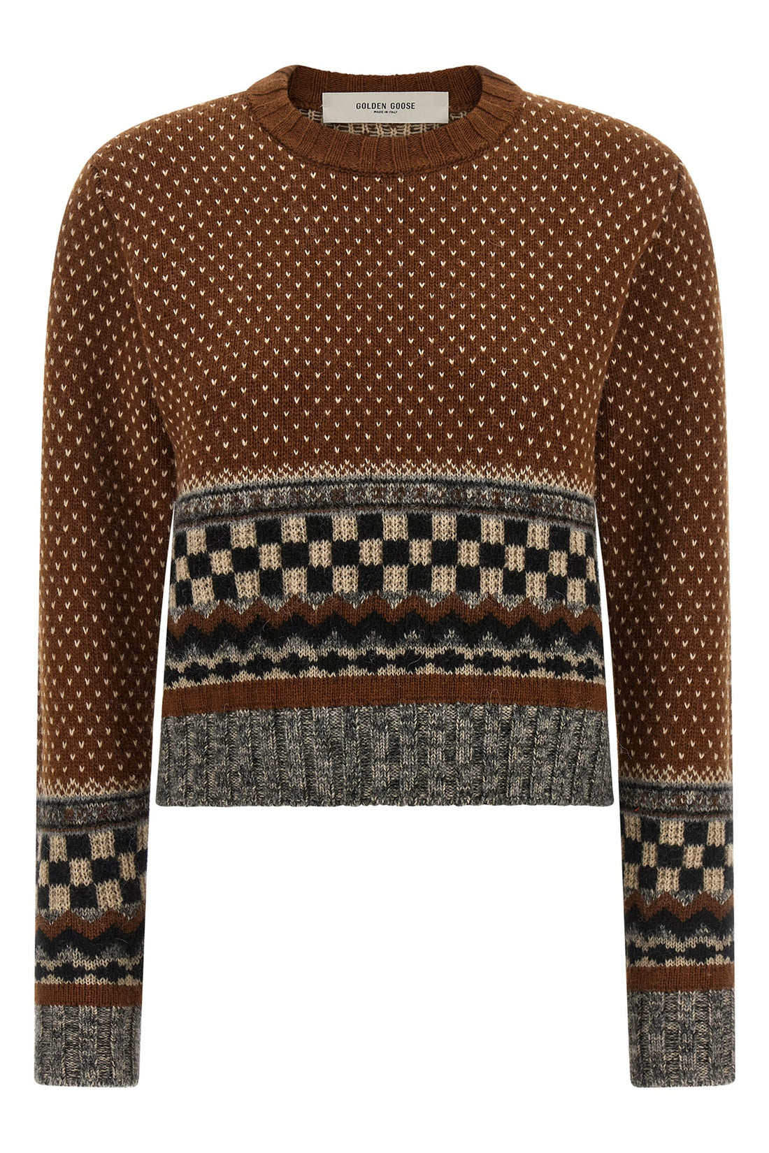 GOLDEN GOOSE L the golden goose journey cropped knit defines a new interpretation of knitwear t