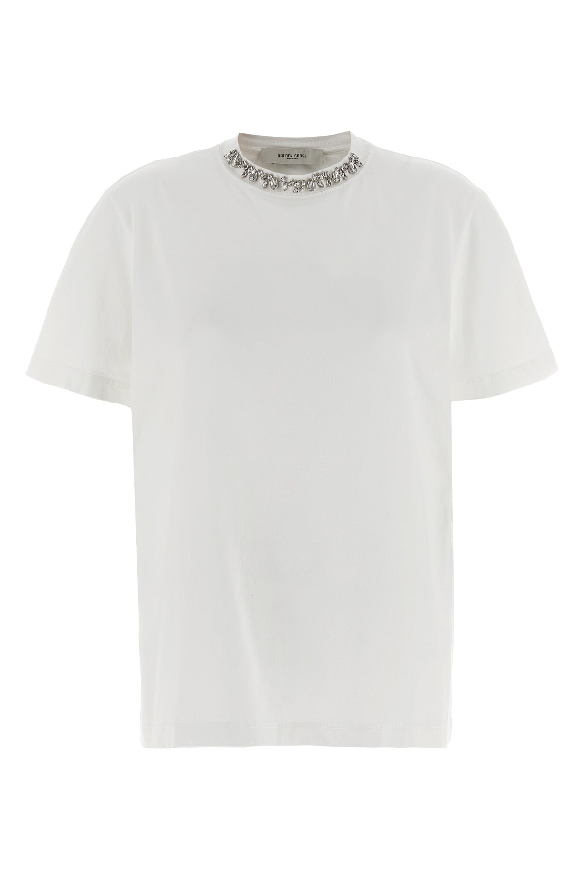 used-effect cotton crew neck t-shirt