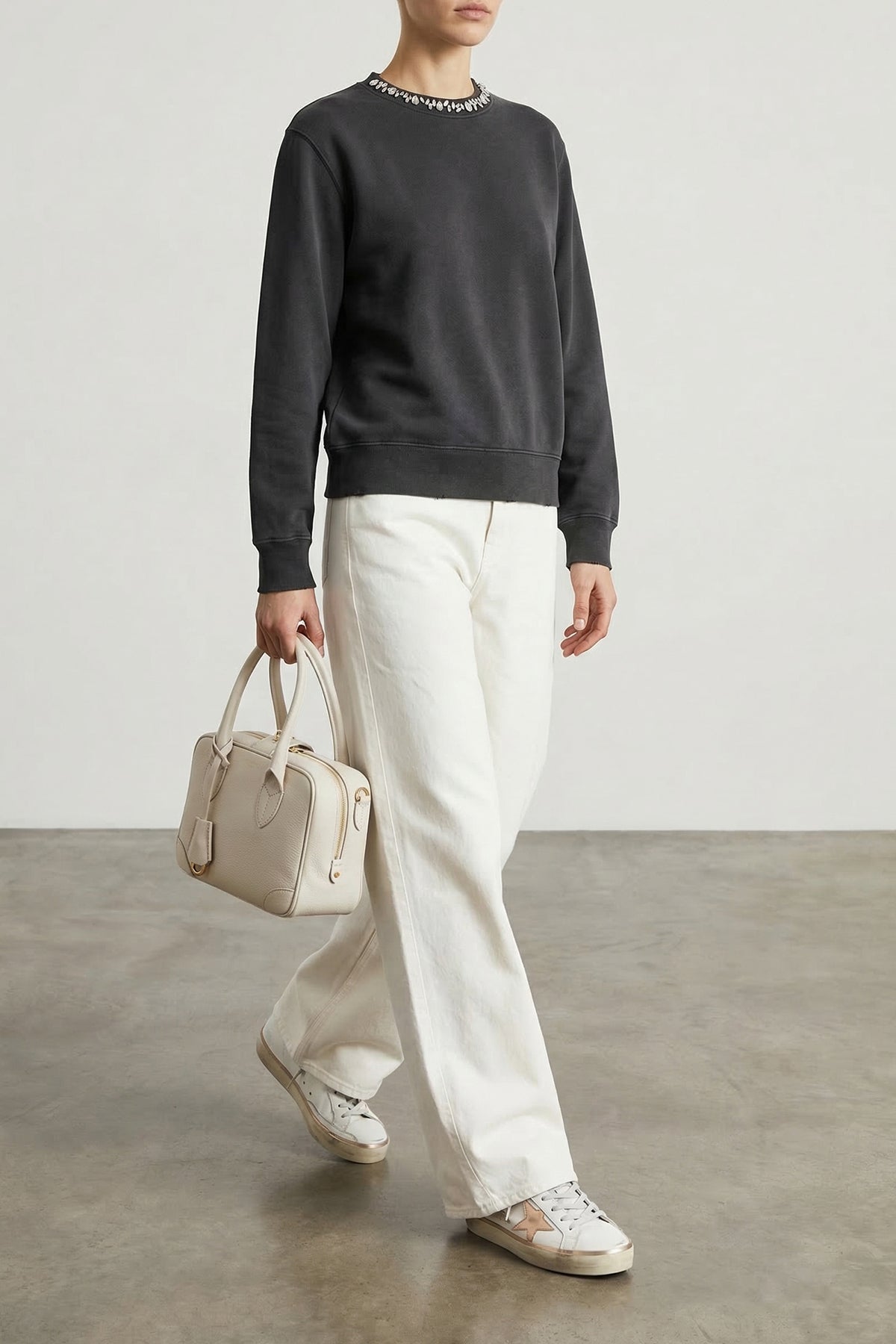 athena sweatshirt in used-effect brushed cotton