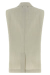 nicole single-breasted vest in wool and cotton blend