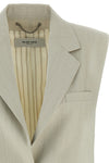 nicole single-breasted vest in wool and cotton blend